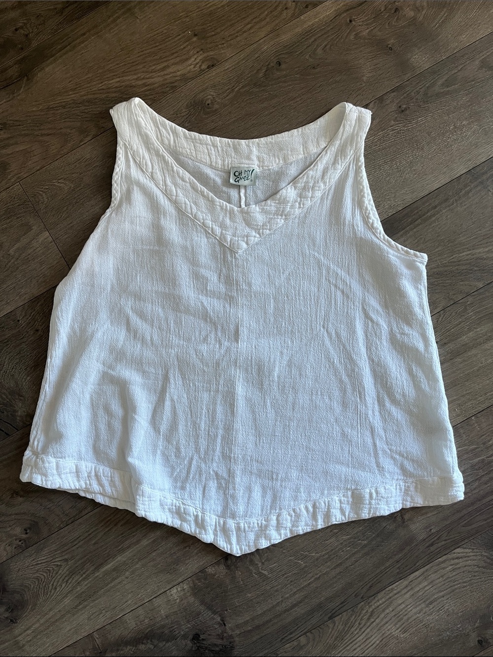V-Neck 100% Cotton Asymetrical Top